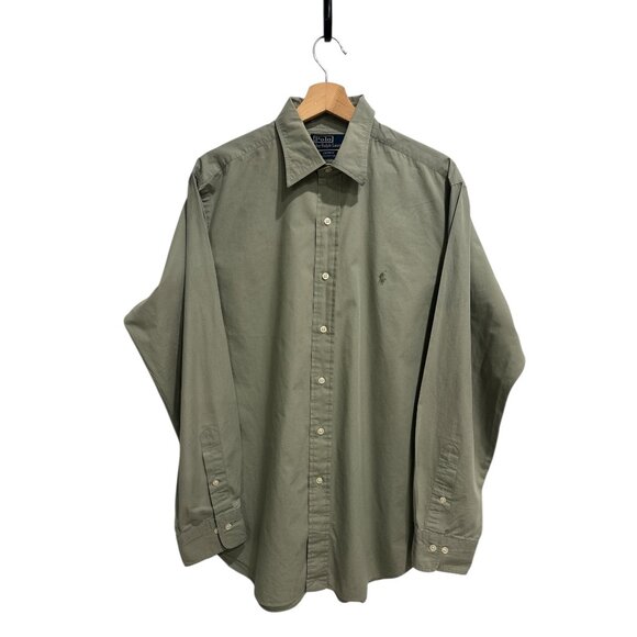 Polo Ralph Lauren Andrew Green Button Down Shirt Mens Large Cotton - Picture 2 of 7